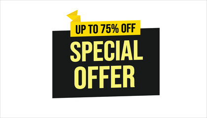 special offer up to 75% off limited time discount banner