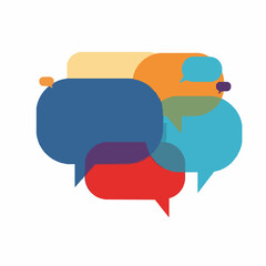 Abstract talking speech bubbles vector illustration representing communication chat and social interaction