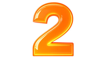 Naklejka premium Glossy, orange-colored numeral 