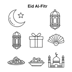 Eid Celebration Icons Set