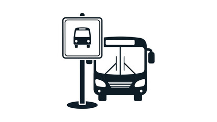 bus stop sign isolated