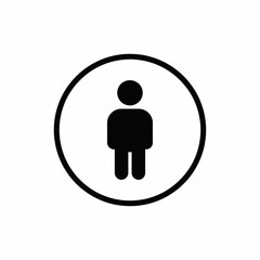 Single person icon inside a circle, user avatar profile symbol isolated on white background