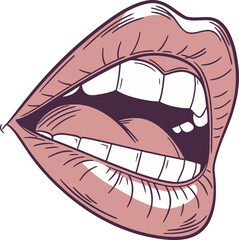 mouth silhouette vector design