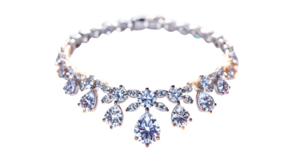 A dazzling diamond necklace featuring pear-shaped stones and a classic design. It's elegant and perfect for special occasions