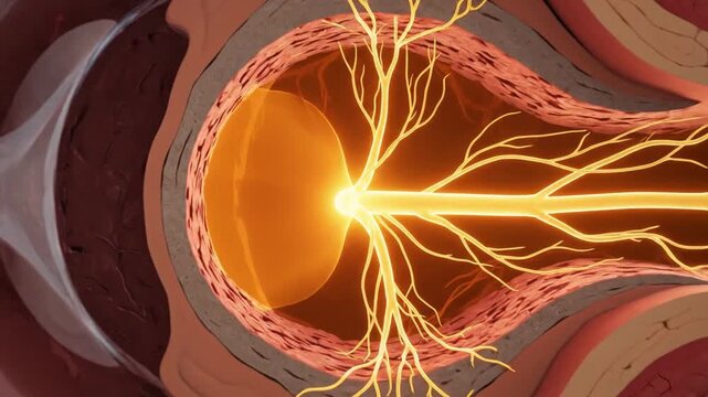 Detailed 3D Cross-Section Animation of Human Eye Anatomy, Retina, Lens, and Optic Nerve