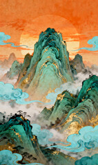 watercolor painting on the wall