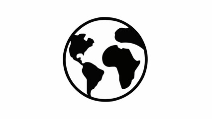 Stylized Earth Globe Icon Depicting Continents and Global Connectivity. © Agus