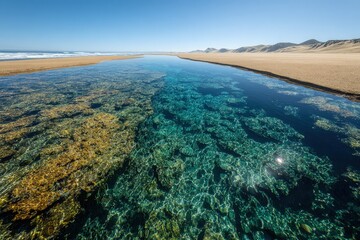 Coastal Tide Pool With Clear Water And Rocks