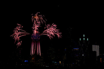 fireworks over the city of Dallas 
