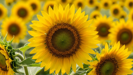 Fototapeta premium Bright Sunflower Field