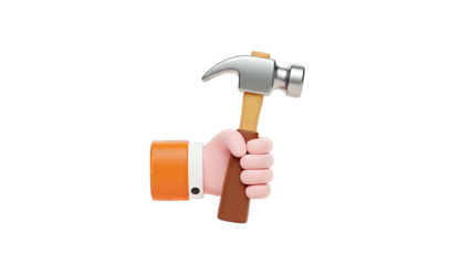 Cartoon Hand Holding a Hammer