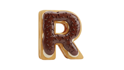 Chocolate Donut Letter R Cookie