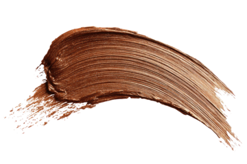 Swath of shimmering bronze cosmetic cream on black ground