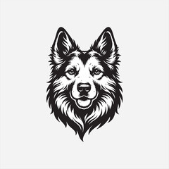 Fototapeta premium Black And White Dog Head