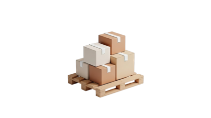 Stack of Cardboard Boxes on a Wooden Pallet