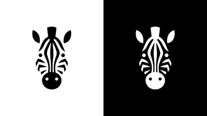 Bold minimal zebra head vector illustration © Treatzone