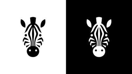 Wandcirkels Dierentuin Bold minimal zebra head vector illustration  © Treatzone