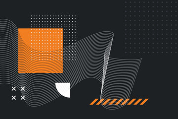 Minimal tech background with abstract curves and data lines