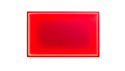 Fototapeta premium A vibrant, glowing rectangle, framed by a neon-like outline, radiates intensity on a stark black background