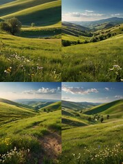 landscape with mountains and lake