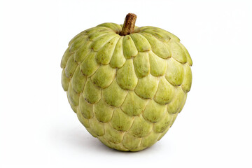 Obraz premium Fresh whole cherimoya sugar apple fruit isolated on white background