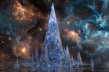 Cosmic Crystal City in Space