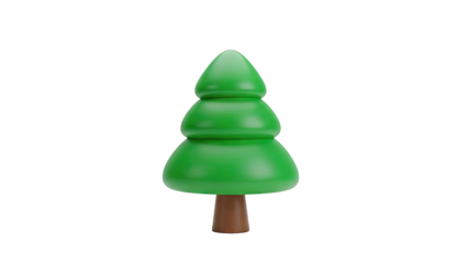 Stylized Green Christmas Tree with Brown Trunk
