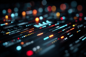 Abstract digital technology background with glowing data patterns representing innovation, artificial intelligence, and modern network systems