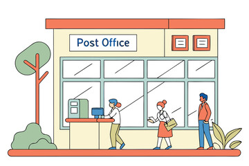 Post Office Communication Facility Icon Representing Mail and Postal Services in the United States
