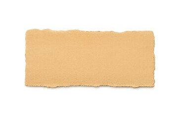 Obraz premium Torn piece of brown paper with ripped edges, blank texture creating rustic background, isolated graphic design element