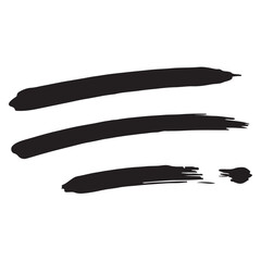 strokes set horizontal black brush strokes on a white background.Logo or branding backgrounds