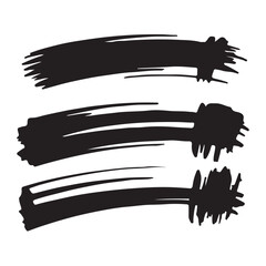 Set of black paint, ink brush, brush. Dirty element design,  Line or texture.