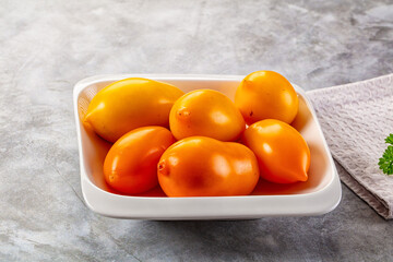 Sweet juicy ripe yellow tomato