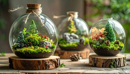 Enchanting Miniature Terrarium Worlds in Glass Globes.