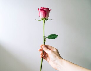 rose in hand
