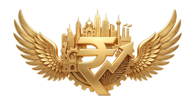 Republic day of India annual freedom festival background. Glorious growth of Indian rupees economic, GDP and manufacturing industries presentation.
