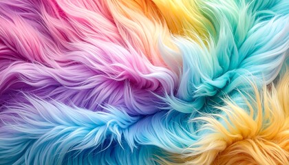 Vibrant Rainbow Fur Texture Background.