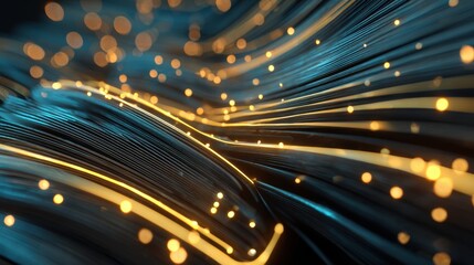 Digital Network Waves: An artistic representation of data flow and connectivity, with dynamic waves of light and lines that showcase the intricacies of technological advancements.