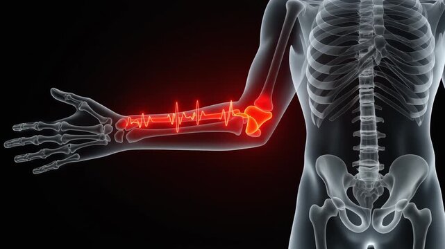 X ray Visualization of Human Elbow Pain and Pulsating Nerve Signals