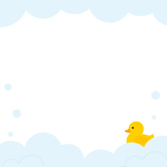 かわいいお風呂のイメージのフレームイラスト © Mina3