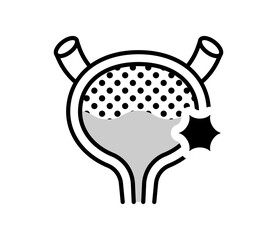 膀胱がんのアイコンイラスト　ベクター