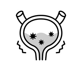 膀胱炎のアイコンイラスト　ベクター