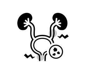 尿路結石のアイコンイラスト　ベクター
