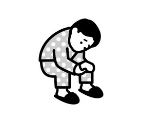 落ちこむ男性のイラスト　ベクター