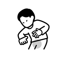 かゆみを我慢する男性のイラスト　ベクター