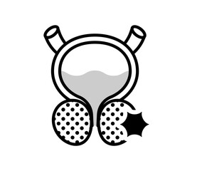 前立腺がんのアイコンイラスト　ベクター