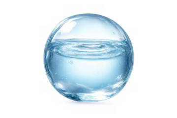 Water sphere with surface ripples, representing purity, freshness, science, and the global environment