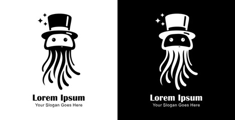 The logo design is a jellyfish wearing a magician's hat © Yohanes