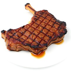 Grilled ribeye steak on plate