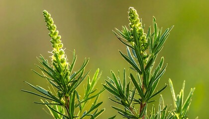 Close-up of a young pine tree branch with new growth and cones.